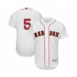 Mens Boston Red Sox 5 Nomar Garciaparra White 2019 Gold Program Flex Base Authentic Collection Baseball Jersey