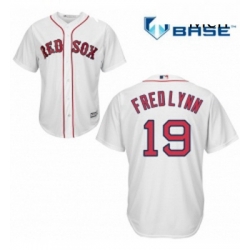 Mens Majestic Boston Red Sox 19 Fred Lynn Replica White Home Cool Base MLB Jersey