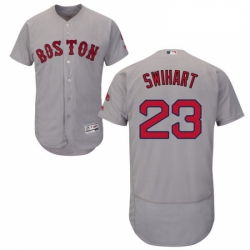 Mens Majestic Boston Red Sox 23 Blake Swihart Grey Road Flex Base Authentic Collection MLB Jersey