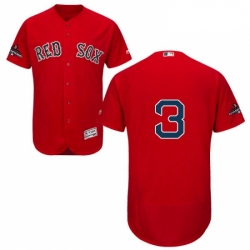 Mens Majestic Boston Red Sox 3 Babe Ruth Red Alternate Flex Base Authentic Collection 2018 World Series Jersey