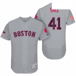 Mens Majestic Boston Red Sox 41 Chris Sale Grey Stars amp Stripes Authentic Collection Flex Base MLB Jersey