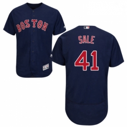 Mens Majestic Boston Red Sox 41 Chris Sale Navy Blue Flexbase Authentic Collection MLB Jersey