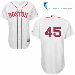 Mens Majestic Boston Red Sox 45 Pedro Martinez Replica White New Cool Base MLB Jersey