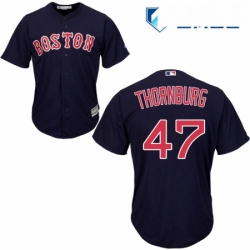 Mens Majestic Boston Red Sox 47 Tyler Thornburg Replica Navy Blue Alternate Road Cool Base MLB Jersey