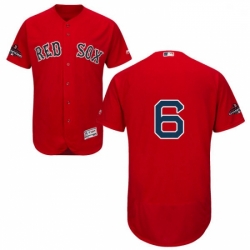 Mens Majestic Boston Red Sox 6 Johnny Pesky Red Alternate Flex Base Authentic Collection 2018 World Series Jersey 