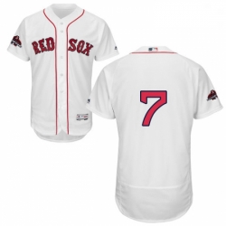 Mens Majestic Boston Red Sox 7 Christian Vazquez White Home Flex Base Authentic Collection 2018 World Series Jersey