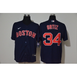 Red Sox 34 David Ortiz Navy 2020 Nike Cool Base Jersey