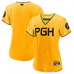 Women Pittsburgh Pirates Blank Gold 2023 City Connect Stitched Jersey