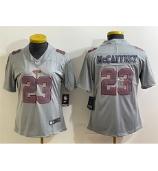 Women San Francisco 49ers 23 Christian McCaffrey Grey Atmosphere Fashion Stitched Jersey