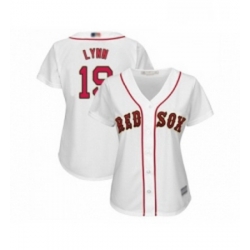 Womens Boston Red Sox 19 Fred Lynn Authentic White 2019 Gold Program Cool Base Baseball Jersey