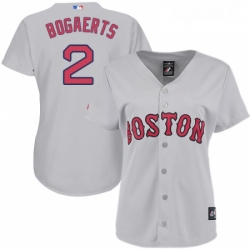 Womens Majestic Boston Red Sox 2 Xander Bogaerts Replica Grey Road MLB Jersey