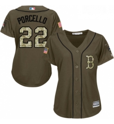 Womens Majestic Boston Red Sox 22 Rick Porcello Authentic Green Salute to Service MLB Jersey