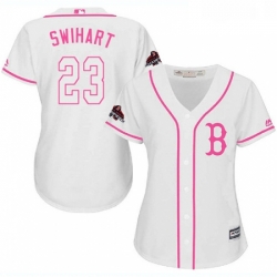 Womens Majestic Boston Red Sox 23 Blake Swihart Authentic White Fashion 2018 World Series Champions MLB Jersey