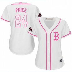 Womens Majestic Boston Red Sox 24 David Price Authentic White Fashion 2018 World Series Champions MLB Jersey