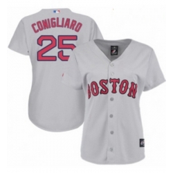 Womens Majestic Boston Red Sox 25 Tony Conigliaro Authentic Grey Road MLB Jersey 