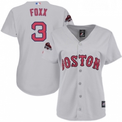 Womens Majestic Boston Red Sox 3 Jimmie Foxx Authentic Grey Road 2018 World Series Champions MLB Jersey