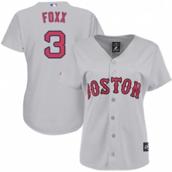 Womens Majestic Boston Red Sox 3 Jimmie Foxx Authentic Grey Road MLB Jersey