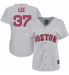 Womens Majestic Boston Red Sox 37 Bill Lee Replica Grey Road MLB Jersey