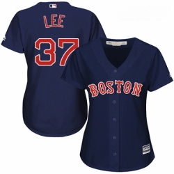 Womens Majestic Boston Red Sox 37 Bill Lee Replica Navy Blue Alternate Road MLB Jersey