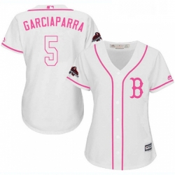 Womens Majestic Boston Red Sox 5 Nomar Garciaparra Authentic White Fashion 2018 World Series Champions MLB Jersey