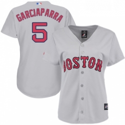 Womens Majestic Boston Red Sox 5 Nomar Garciaparra Replica Grey Road MLB Jersey