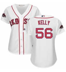 Womens Majestic Boston Red Sox 56 Joe Kelly Authentic White Home 2018 World Series Champions MLB Jersey