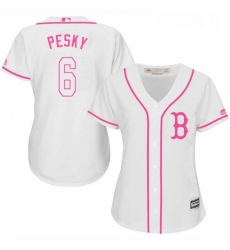 Womens Majestic Boston Red Sox 6 Johnny Pesky Replica White Fashion MLB Jersey