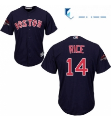 Youth Majestic Boston Red Sox 14 Jim Rice Authentic Navy Blue Alternate Road Cool Base 2018 World Series Champions MLB Jersey