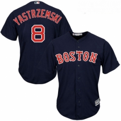 Youth Majestic Boston Red Sox 8 Carl Yastrzemski Replica Navy Blue Alternate Road Cool Base MLB Jersey