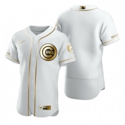 Chicago Cubs Blank White Nike Mens Authentic Golden Edition MLB Jersey