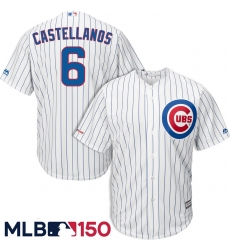 Cubs 6 Nick Castellanos White 150th Patch Cool Base Jersey