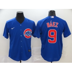 Cubs 9 Javier Baez Royal 2020 Nike Cool Base Jersey