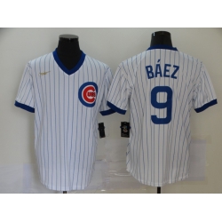 Cubs 9 Javier Baez White 2020 Nike Cool Base Jersey