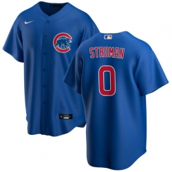 Men Chicago Cubs 0 Marcus Stroman Blue Cool Base Stitched Baseball Jerse