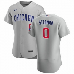 Men Chicago Cubs 0 Marcus Stroman Grey Flex Base Stitched Jerse