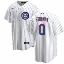 Men Chicago Cubs 0 Marcus Stroman White Cool Base Stitched Baseball Jerse