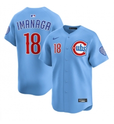 Men Chicago Cubs 18 Sh u014Dta Imanaga Blue 2024 25 2nd Alternate Limited Stitched Baseball Jersey