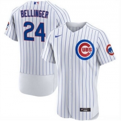 Men Chicago Cubs 24 Cody Bellinger White Flex Base Stitched Baseball Jersey