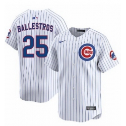 Men Chicago Cubs  25 Moises ballesteros White Cool Base Stitched Baseball Jersey
