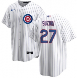Men Chicago Cubs 27 Seiya Suzuki White Cool Base Stitched Baseball jersey