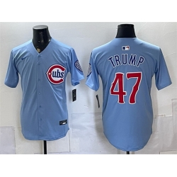 Men Chicago Cubs  47 Trump Blue 2026 2nd Alternate Limited Stitched Baseball Jersey