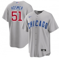 Men Chicago Cubs 51 Eric Hosmer Grey Cool Base Stitched Jersey
