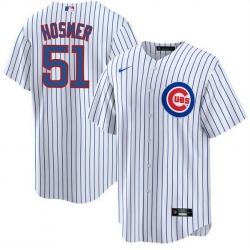 Men Chicago Cubs 51 Eric Hosmer White Cool Base Stitched Baseball Jersey