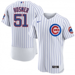 Men Chicago Cubs 51 Eric Hosmer White Flex Base Stitched Baseball Jersey