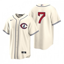 Men Chicago Cubs 7 Yan Gomes 2022 Cream Field Of Dreams Cool Base Stitched Baseball Jersey