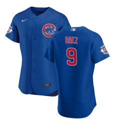 Men Chicago Cubs 9 Javier Baez Men Nike Royal Alternate 2020 Flex Base Player Jersey