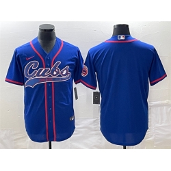 Men Chicago Cubs Blank Royal Cool Base Stitched Baseball Jersey