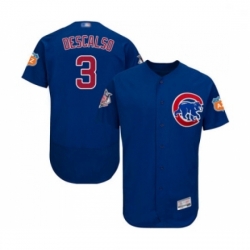 Mens Chicago Cubs 3 Daniel Descalso Royal Blue Alternate Flex Base Authentic Collection Baseball Jersey