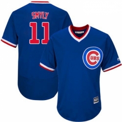 Mens Majestic Chicago Cubs 11 Drew Smyly Royal Blue Cooperstown Flexbase Authentic Collection MLB Jersey