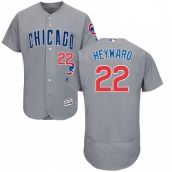 Mens Majestic Chicago Cubs 22 Jason Heyward Grey Road Flex Base Authentic Collection MLB Jersey